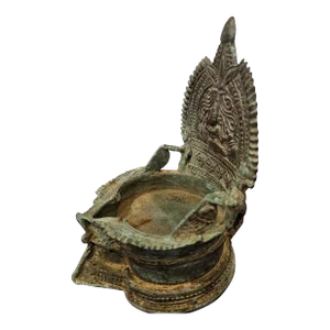 South Indian Early 19th Century Bronze Oil Lamp Now India Candle Holder or Incense Burner