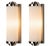 Art Deco Vintage Art Deco Light Old Lamp Wall Sconces Fixture Nickel Brass & Milk Glass Rod Ship Light - Pair For Sale - Image 3 of 4