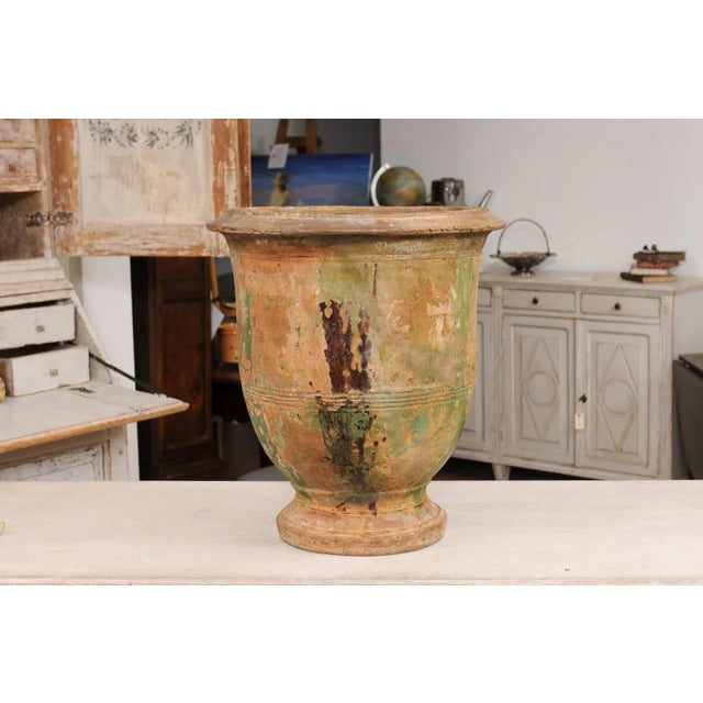 French Provençal Early 19th Century Anduze Vase with Hints of Green and Brown For Sale - Image 12 of 12