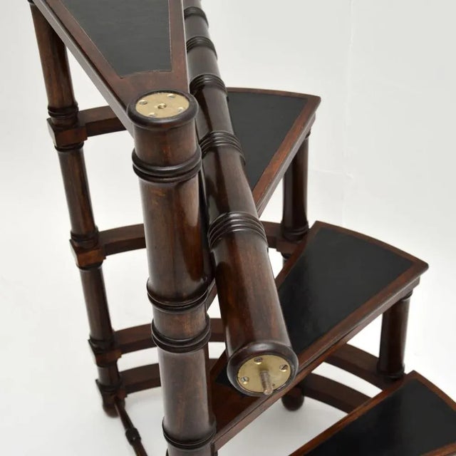 Georgian Leather Top Library Step, 1930s For Sale - Image 10 of 11