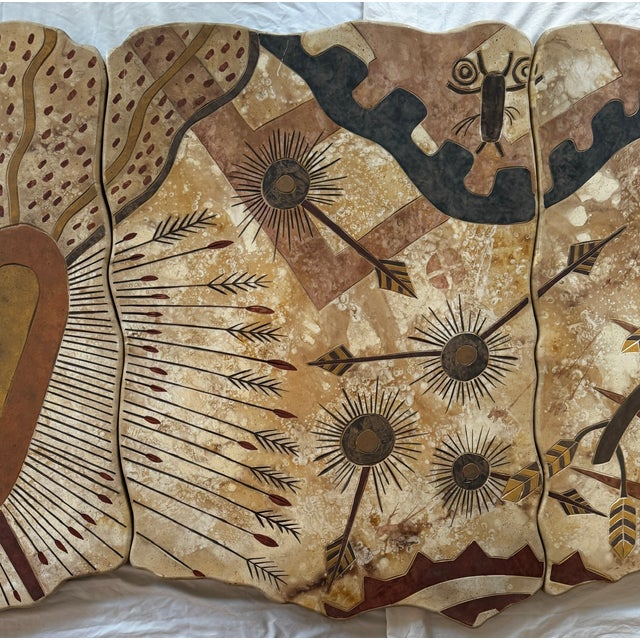 Rustic R. Earnhart 1993 “Smokey Moon Shelter” Monumental Southwestern Triptych Wall Sculpture For Sale - Image 3 of 8