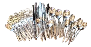 Spring Flowers Silverplate Flatware- Set of 55