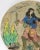 Figurative Early 20th Century Persian Middle Eastern Style Polychrome Pottery Plaque For Sale - Image 3 of 12