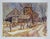 Early 20th century watercolor on paper painting of a farm with barns, silos and outbuildings in the winter. Unsigned....