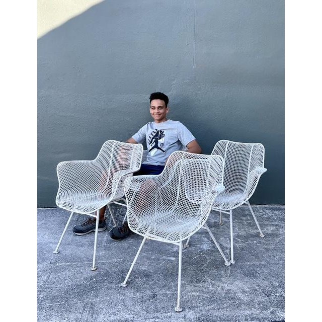 Vintage Russell Woodard “Sculptura” Wrought Iron Dining Set For Sale - Image 10 of 12