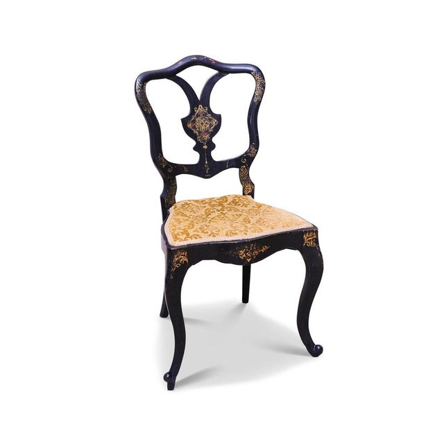 Victorian Black Lacquered & Gilt Decorative Hallway Chair from Jennens & Bettridge For Sale - Image 11 of 11