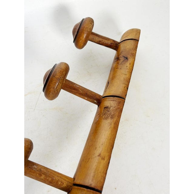 Brown Wooden Coat Rack, France, 1940s For Sale - Image 8 of 11