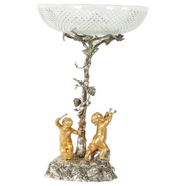 English Elkington Silver Plated / Cut Crystal Epergne - a Pair For Sale - Image 12 of 12