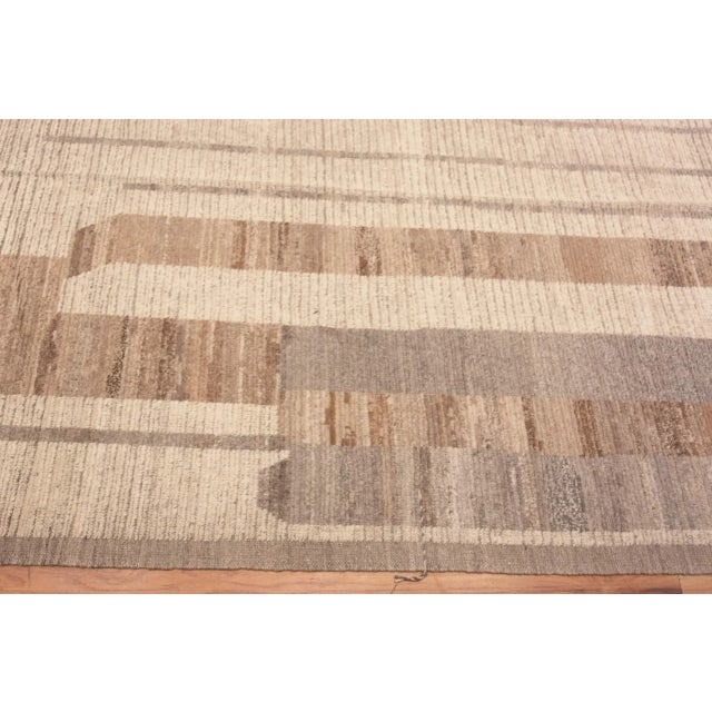 Gorgeous Large Brown and Beige Modern Abstract Decorative Rug, Country of Origin: Central Asia, Circa date: Modern Rugs