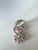 Metal Set in 18k White Gold, Emerald Cabochon, Carved Ruby & Diamonds Toi Et Moi Ring, Us Size 7 For Sale - Image 7 of 11