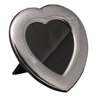 Vintage Italian Silver Heart Shaped Photograph Frame For Sale