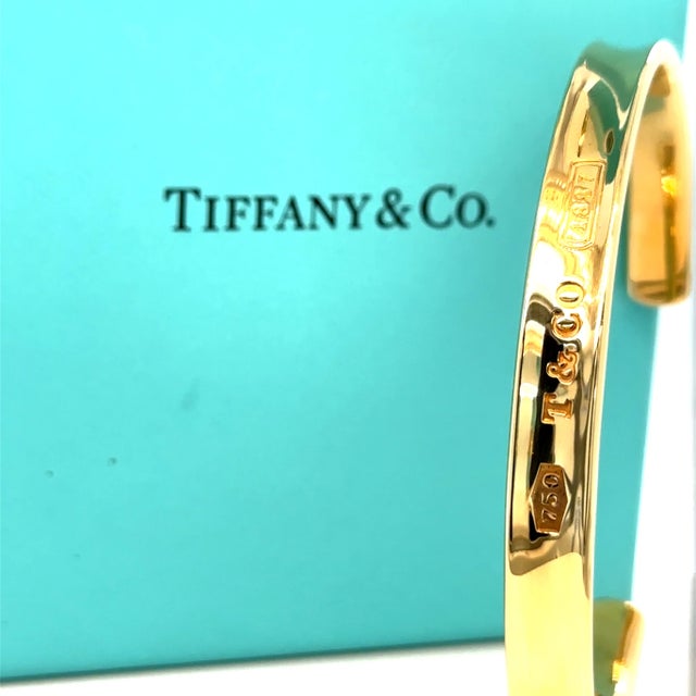 Tiffany & Co. Rare Vintage 18ct Yellow Gold Return to Tiffany 1883 Cuff Bracelet 29.63g For Sale - Image 12 of 12