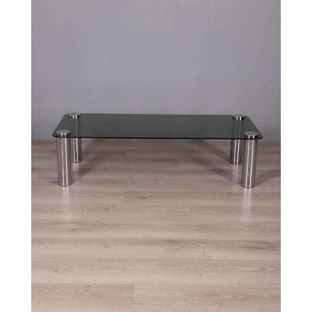 Mid-Century Modern Vintage Glass Coffee Table by Marco Zanuso for Zanotta, 1970s For Sale - Image 3 of 7