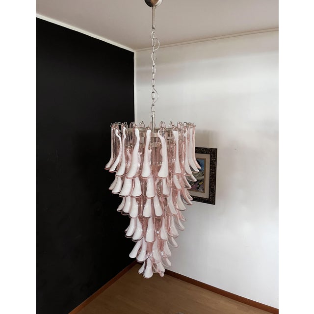 1990s Large Italian Murano Glass Spiral Chandelier, 1990 For Sale - Image 5 of 18