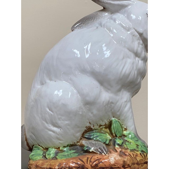 Contemporary Italian Ceramic Rabbit Figurine Sculpture For Sale - Image 13 of 18