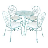 Wrought Iron Nautilus Shell Dining Set- Table and 4 Chairs For Sale