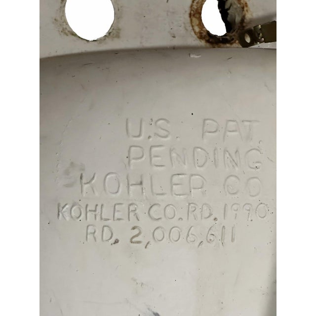 Traditional Vintage Kohler K2189 Traditional Style Scalloped White Porcelain Oval Bathroom Sink For Sale - Image 3 of 6