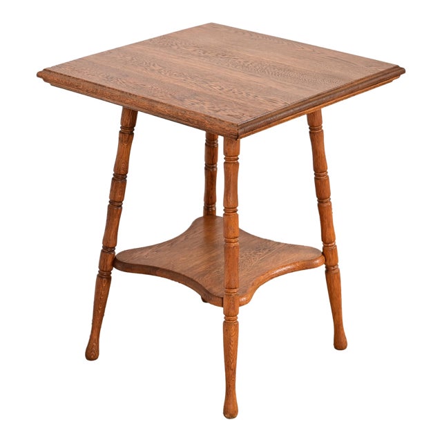 Antique Victorian Carved Oak Parlor Table or Side Table, Circa 1900 For Sale