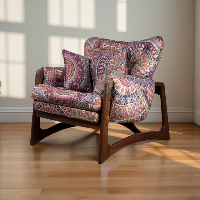 Vintage Mid-Century Modern Adrian Pearsall for Craft Associates Walnut Wingback Chair Circa 1970 For Sale - Image 10 of 10