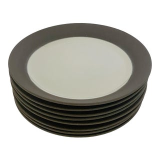 Mid-Century Jens H. Quistgaard for Dansk Matte Flamestone Pottery Small Plates - Set of 8 For Sale