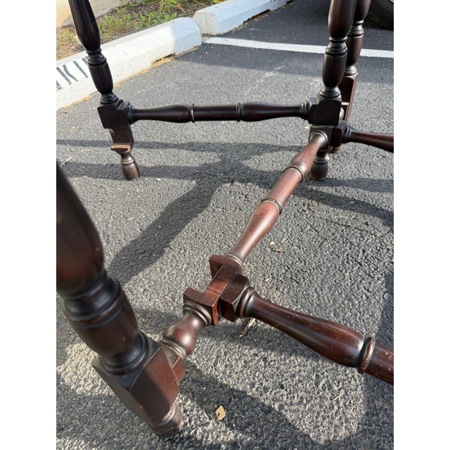 Antique Elite Furniture Co Mahogany Gate Leg Drop Leaf Expandable Table For Sale - Image 12 of 16