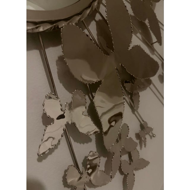 Global Views Butterfly Mirror – Nickel Plated Brass Sculptural Wall Mirror (2 Available) For Sale In Dallas - Image 6 of 7