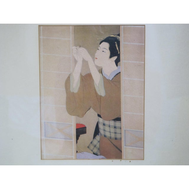 Japanese Uemura Shoen Antique Woodblock Print Evening Twilight | Chairish
