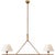 Cesta Large Linear Chandelier in Gilded Iron with Linen Shades Designer: Ian K. Fowler Fixture Height: 21.5" Min. Custom...
