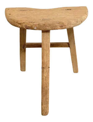 Vintage Elm Wood Stool