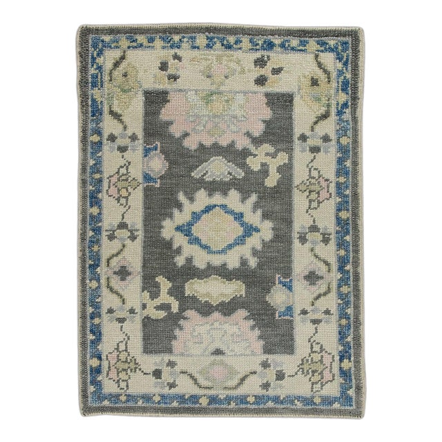 Oriental Hand Knotted Rug Turkish Oushak 2'2" x 3' For Sale