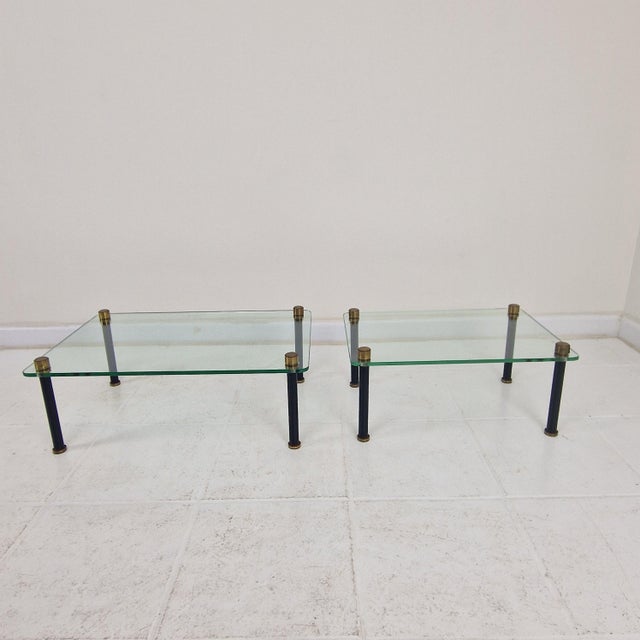 French Modernist Glass and Brass Display Tables from P. Andrieux, 1930s, Set of 2 For Sale - Image 17 of 18