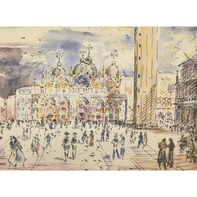 This is a set of 2 watercolor scenes of Venice that came from a tourism publication, “Ente Provincale per il Turismo de...