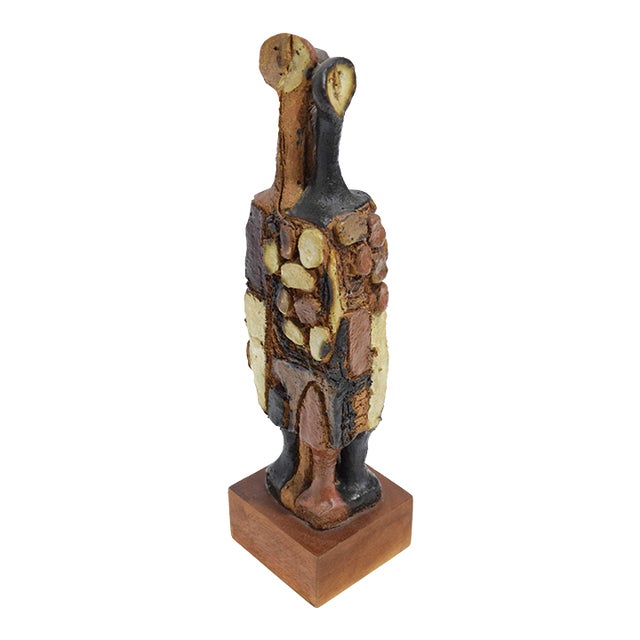 20th Century Signed Ceramic Figure Sculpture For Sale