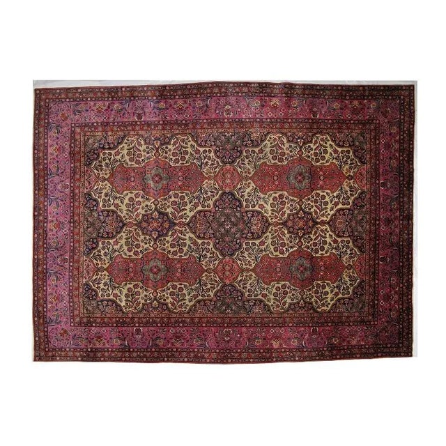 1920s Antique Royal Persian Kashan Rug 8'10" X 12'1 For Sale - Image 9 of 9