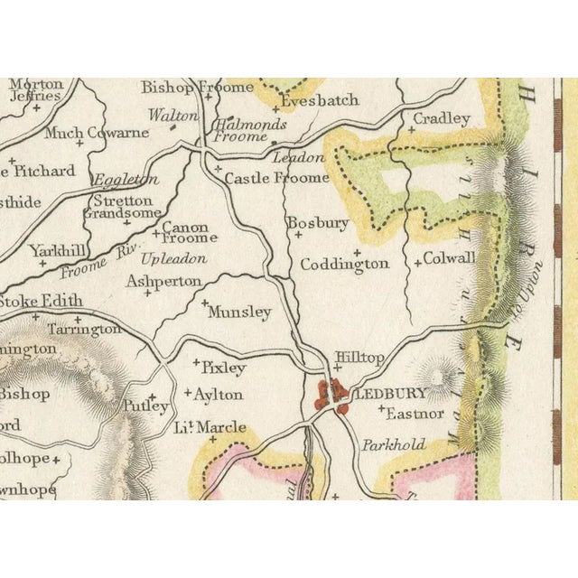 Map of Herefordshire 1844 Hereford Leominster Ross-on-Wye Kington Bromyard For Sale - Image 4 of 10
