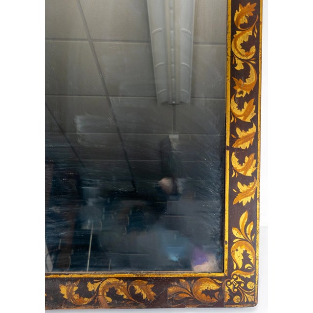 18th Century Italian or Spanish Baroque Walnut Mirror With Leaf Scroll Veneer For Sale - Image 4 of 9