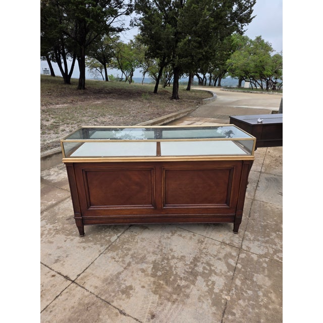 Traditional Antique Mercantile Display Case With Storage For Sale - Image 3 of 12