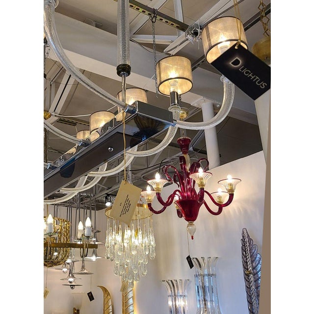 1960s Red Murano Glass Chandelier For Sale In Dallas - Image 6 of 12