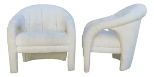Vintage Sculptural Lounge Chairs in the Style of Vladimir Kagan for Weiman - A Pair