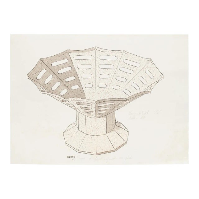 Unknown - Cup - Original China ink and Watercolor - Late 19th Century For Sale