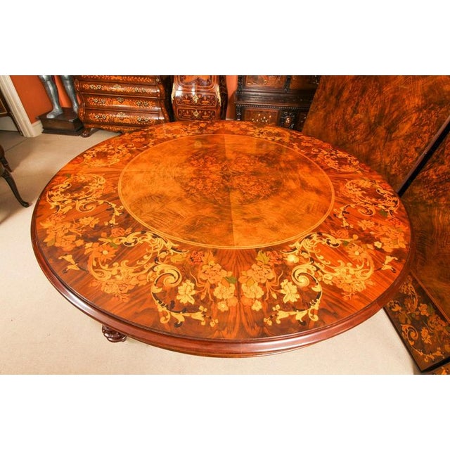 Vintage Extendable Burr Walnut Dining Table, 1990s For Sale - Image 16 of 18