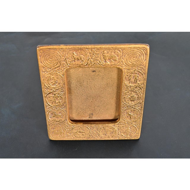 Art Deco Tiffany Studios New York Zodiac Bronze Doré Picture Frame For Sale - Image 3 of 14