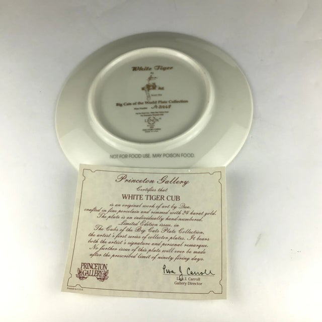 Vintage 1993 Porcelain Plate of White Tiger Signed Lenox For Sale - Image 9 of 10