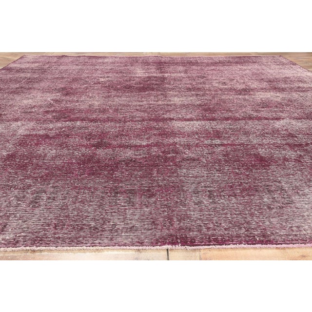 Burgundy Mid 20th Century Modern Industrial Vintage Burgundy Turkish Rug - 10’00 X 13’00 For Sale - Image 8 of 9