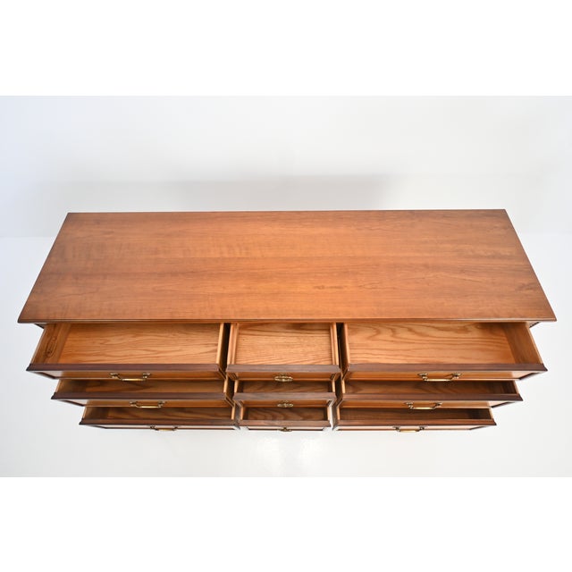 Brown Kindel Furniture Neoclassical Louis XVI Style Cherry Nine-Drawer Dresser For Sale - Image 8 of 17