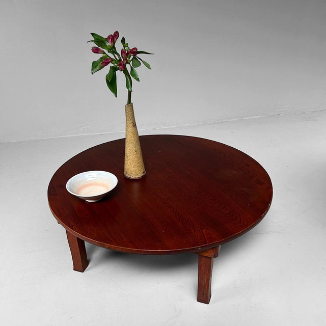 Shōwa Traditional Round Low Table, Japan, 1960s For Sale - Image 12 of 15