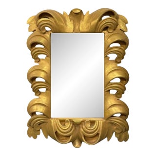 Late 20th Century Ornate Gold Leaf Carved Mirror For Sale