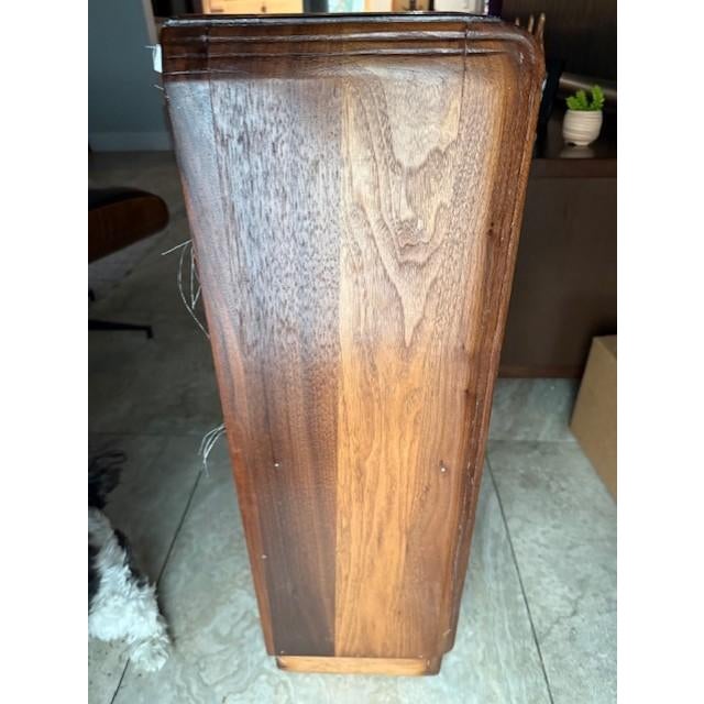 Art Deco Solid Walnut Low Bookcase Nightstand / Side Table, Restored Antique For Sale In Miami - Image 6 of 10