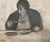1990s Ruth Schloss, Woman Eating, 1990, Mixed Media Drawing on Paper For Sale - Image 5 of 5