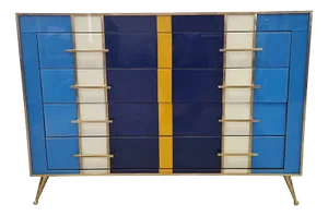 4-Drawer Glass Dresser, 1990s